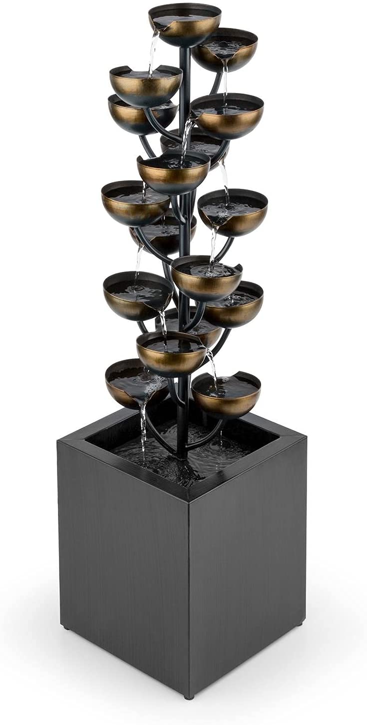 blumfeldt Joshua Tree Garden Fountain with Water Jet (7W Pump, 10m Cable, Suitable for Indoor or Outdoor Use, Constant Water Circulation)