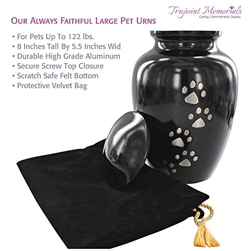 Trupoint Memorials Pet Urn For Dogs And Cats Ashes - A Loving Resting Place For Your Special Pet, Cat And Dog Urns For Ashes, Pet Cremation Urns - Black, Large Pets Up To 122 Lbs #TOP1