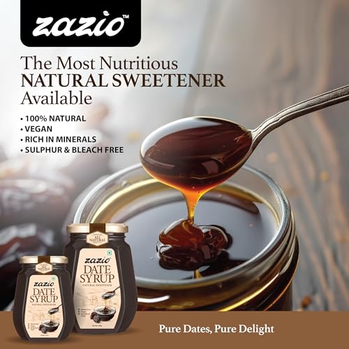 Image of Zazio Date Syrup 500G | Natural Sweetener for Desserts, Pancakes & Baking | No Added Sugar | Healthy & Delicious,Made in UAE (Pack Of 1)
