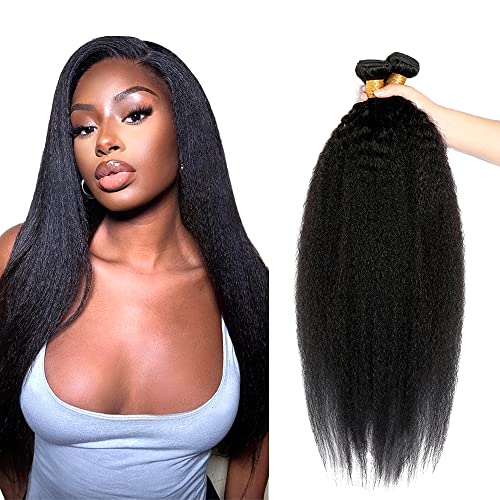 Extensiones de cabello humano recto Yaki natural y virgen de doble trama para un volumen premium
