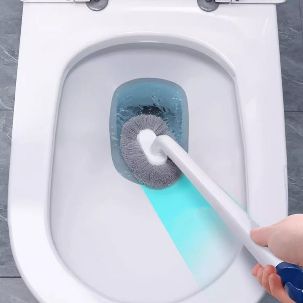 Szczotka WC i Uchwyt Szczotka do muszli klozetowej z uchwytem, ​​uchwyt do przechowywania w łazience Szybkoschnący uchwyt Szczotka do toalety Plastikowa główka szczotki Szczotki toaletowe Szczotka do