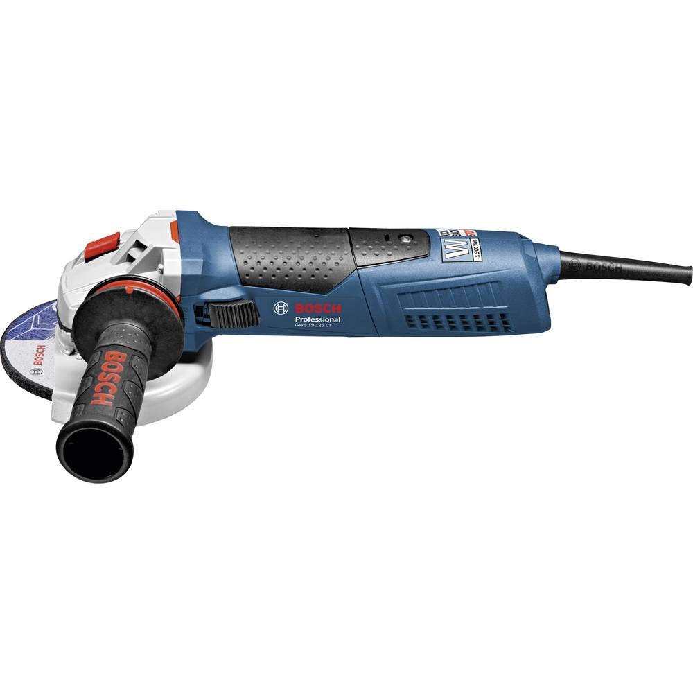 Bosch Professional amoladora angular GWS 19-125 CI (incl. filtro de protección contra el polvo, brida, tuerca de apriete, cubierta protectora, llave de dos agujeros, empuñadura auxiliar)