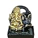 Nsaroche Ganesha Figurine Tabletop Water Feature Buddha Sculpture Elephant Decor for Meditation Space, 14cmx13.5cmx18cm