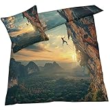 Photo Gallery yeldan set copripiumino una piazza e mezza arrampicata, copri piumino 200x200 cm con cerniera e 2 federe 50x80 cm, set di biancheria da letto 3 pezzi in microfibra con motivo paesaggio Photo Gallery yeldan set copripiumino una piazza e mezza arrampicata, copri piumino 200x200 cm con cerniera e 2 federe 50x80 cm, set di biancheria da letto 3 pezzi in microfibra con motivo paesaggio