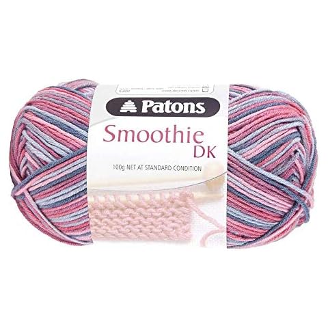 Patons Smoothie Double Kntting Yarn (DK) / 100g Balls and 100% Acrylic Machine Washable Yarn - 16 Colours in The Range - Colour 2019 - Lilac Mix - 1 x 100g Ball Cover