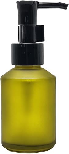 Botella de prensa de vidrio esmerilado recargable portátil de 2.0 fl oz/2 oz botella de prensa de vidrio esmerilado cosmético de limpieza emulsión