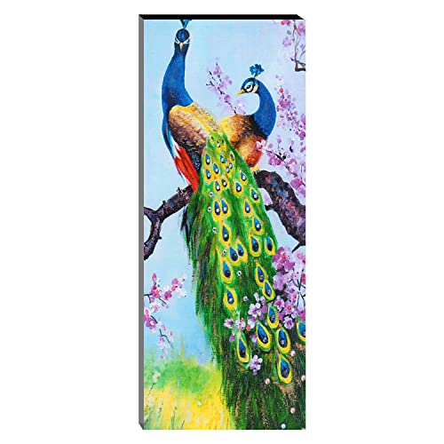 Image of Indianara Set of 3 Abstract Radha Krishna with Peacock MDF Art Painting (3821FL) without glass 4.5 X 12, 9 X 12, 4.5 X 12 INCH