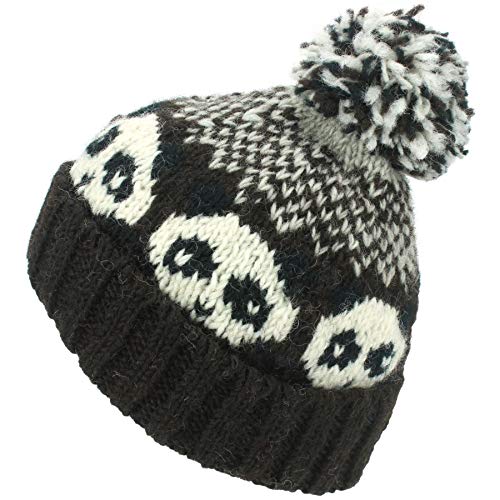 Bonnet en laine LOUDelephant tricoté avec pompon chaud pour l'hiver