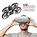 Drone with VR Goggles Headset, First-Person View, 1080P Camera for Beginners FPV Quadcopter, 360° Flip, Brushless Motor, Optical Flow Hovering, Speed Control, Propeller Guards, One-Key Takeoff/Landing, Propeller Guard, Remote Control Helicopter and Airplane for Beginners, With 2 Batteries
