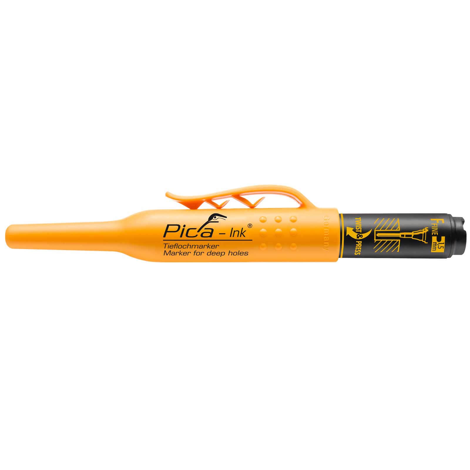 Pica 150/46 Marcador para agujeros profundos, Negro, M