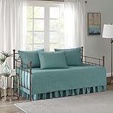 Comfort Spaces Kienna Soft Microfiber Solid Blush Stitched Pattern 5 Piece Quilt Daybed Bedding Sets, 75