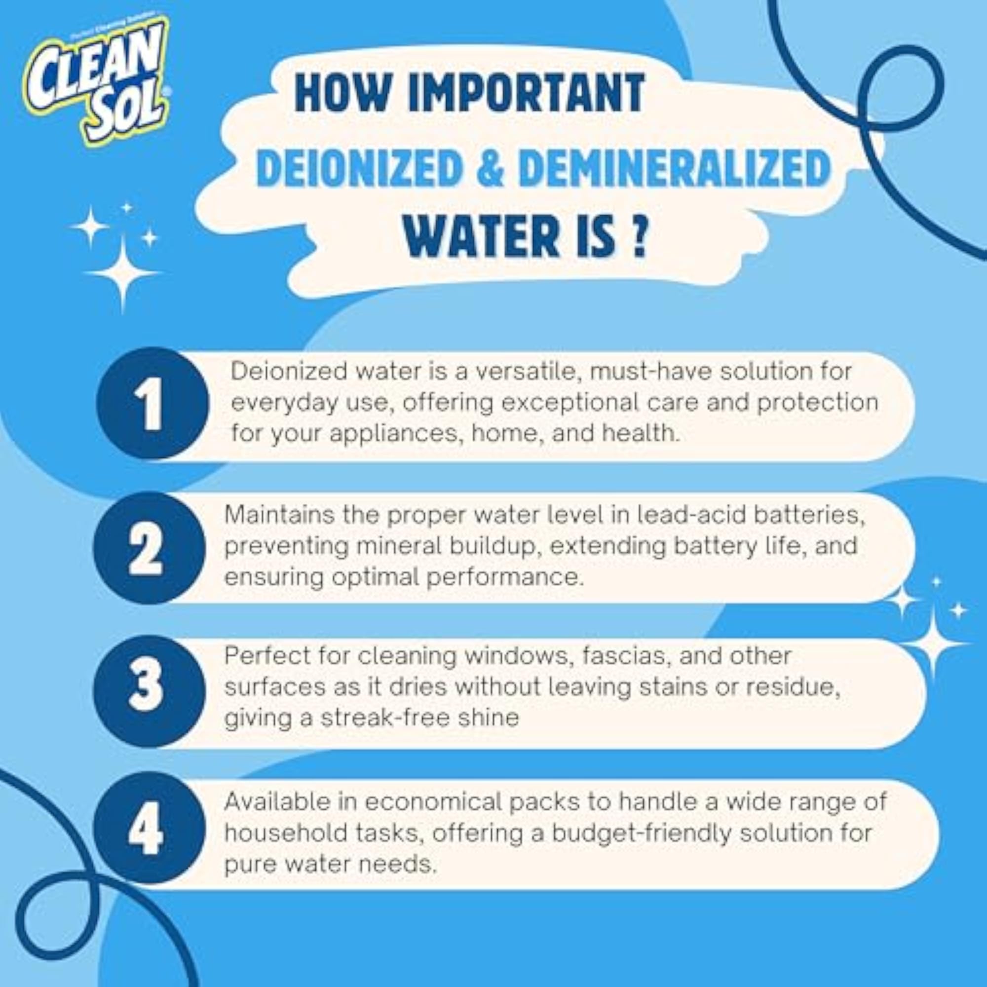 2 Litre Deionized Distilled Water for Battery & Lab Use