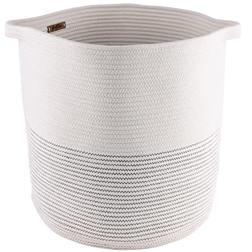 GooBloo Extra Großer Aufbewahrungskorb Geflochten - 46 x 41 cm Deko...