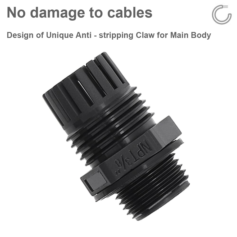 RTNLIT Cable Gland - Waterproof NPT Strain Relief -4