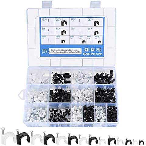 Xiaomoyu 600 Pcs Cable Wire Clips Cover