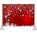 Aperturee Christmas Backdrops for Photography 7x5ft Winter Snowflake Red Photo Booth Background Family Holiday Party Pictures Baby's First Christmas Photos