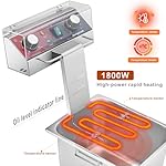 Mvegoiuok Electric Deep Fat Fryer With Basket and Lid 1800W Commercial Deep Fish Fryer With Oil Filtration for Home Use and Restaurant 12.7QT Stainless Steels Oil Fryer - Image 4