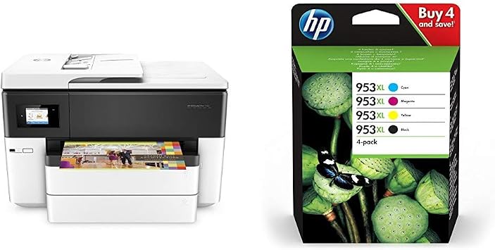 HP OfficeJet Pro 7740 – Impresora multifunción de Gran Formato, Color  Blanco + Packard 3HZ52AE - Paquete de 4 Cartuchos de Tinta Originales HP  953XL Negra/Cian/Magenta/Amarilla de Alta Capacidad : Amazon.es: Informática