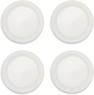 Two's Company Heirloom Set of 4 Pearl Edge Dinner Plates