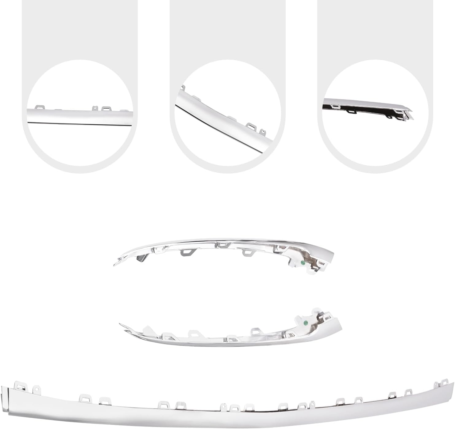 Pair Front Bumper Center Trims Left & Right Front Bumper Trims Compatible with Mercedes-Benz W222 S450/S560 2018-2020, Replace 222 885 7600, 222 885 7700, 222 885 7800