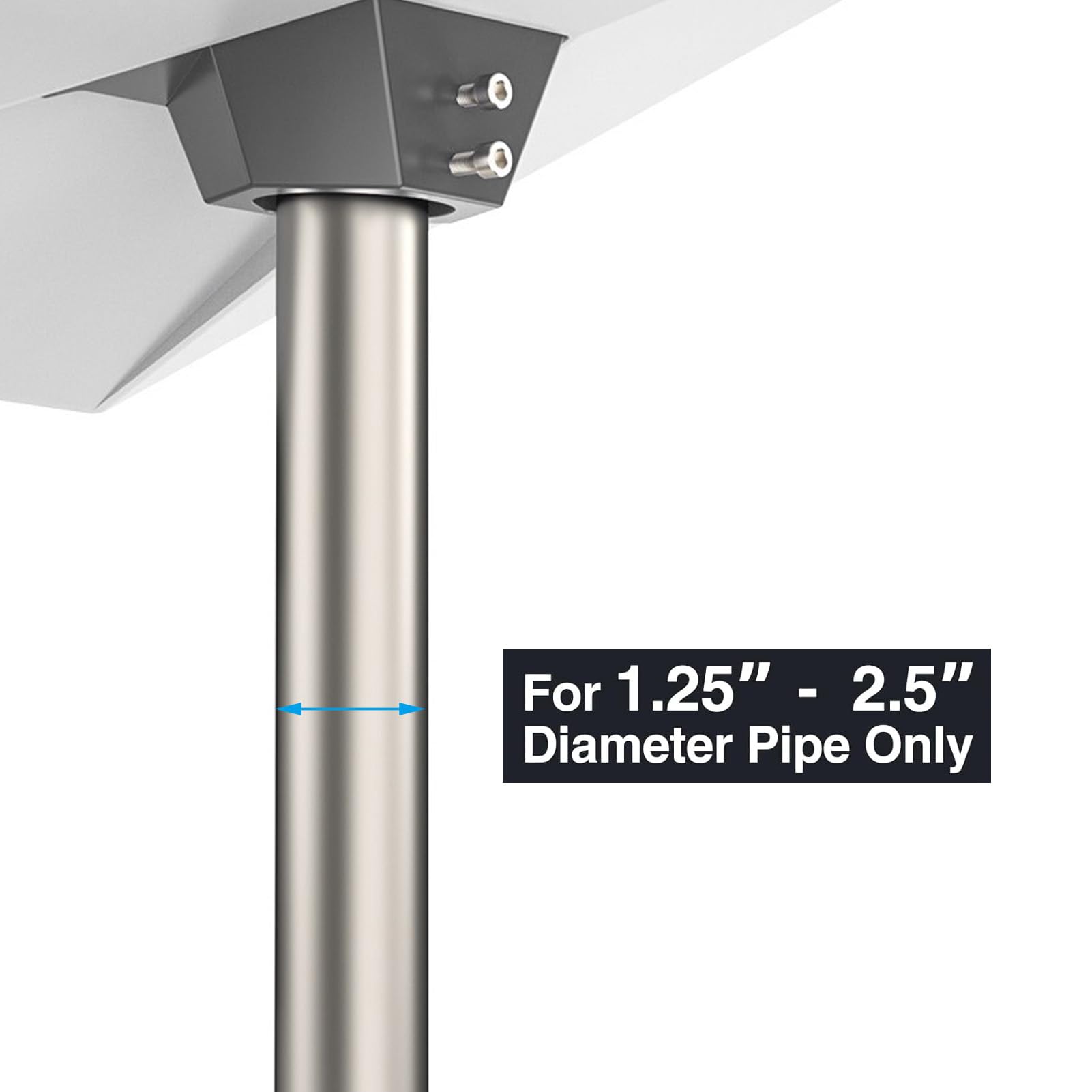 Luocute Adattatore per Tubo di Terza Generazione, Kit di Montaggio in Lega di Alluminio Regolabile a 360 Gradi per Antenna Standard V3, con compatibilità con Palo da 1,25 a 2,5 Pollici
