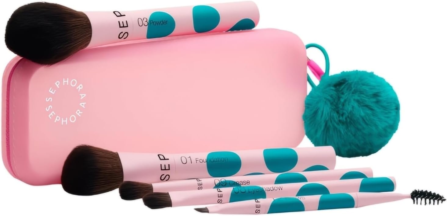 Sephora Collection Face & Eye Brush Set - 2 Face Brushes & 3 Eye Brushes