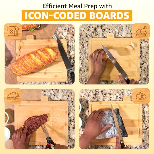 Bamboo Cutting Board Set with Scissors - Save 30% - Image 3