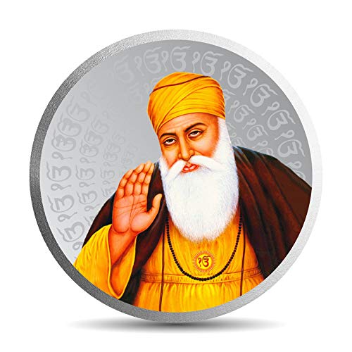 MOHUR Sikh Guru Nanak 20 Gm Silver Coin Coloured (999) Pure Silver