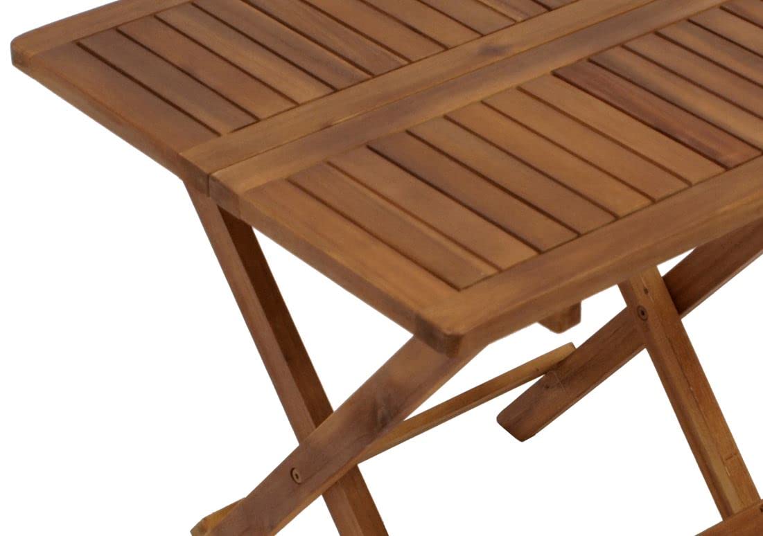 DEGAMO Gartentisch Beistelltisch Florencia 50x50cm, Höhe 50,5cm, mit Klappfunktion, Akazie Holz geölt