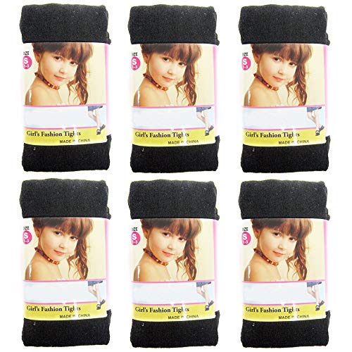 6 Pc Girls Kids Black Footed Tights Dance Stockings Pantyhose Ballet Small 1-3