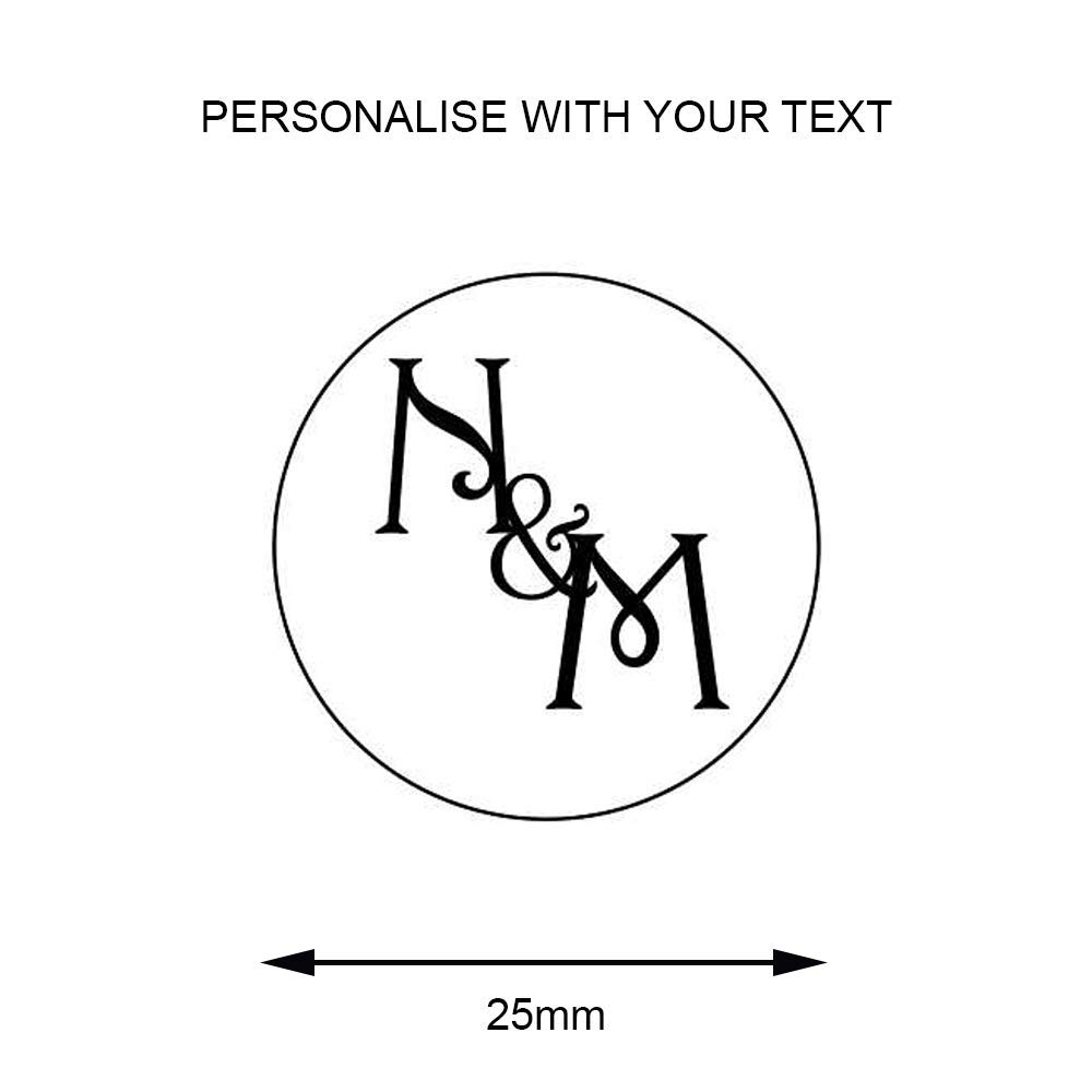 Personalisiertes Siegelstempel 2 Initialen Design 2 25mm