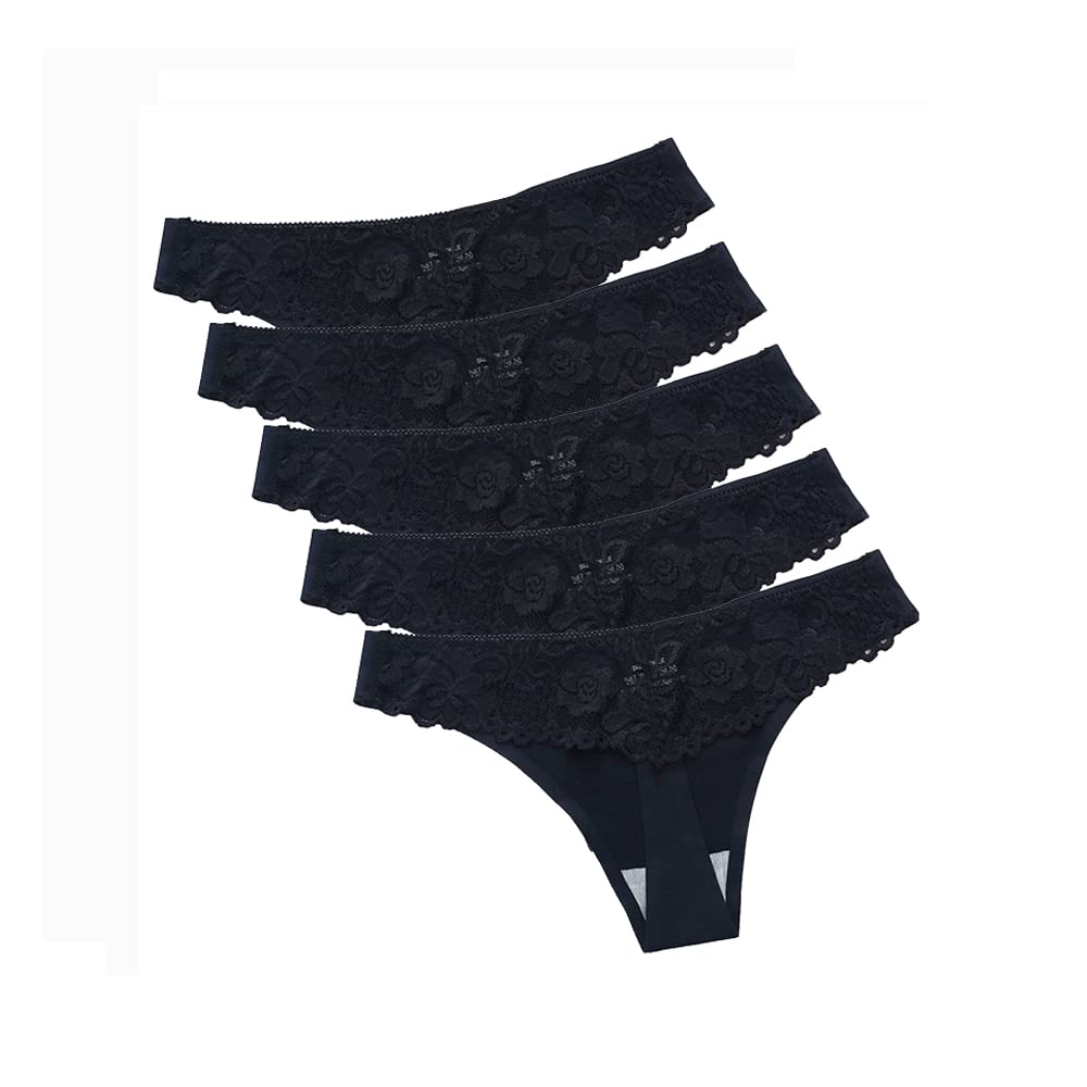 Ylishi Women Panty Thong Underwear Lace Panties 5 Pack