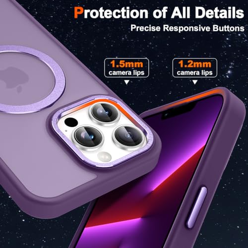 Lufanbis Magnetic for iPhone 13 Pro Max Case with Ring Stand, Dark Purple by Lufanbis - Used condition - Image 6