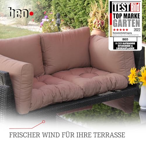 Beo Sitzkissen 80x80 cm wasserabweisend für Lounge Gartenmöbel | Made in EU Lounge-Kissen Anthrazit | Stuhlkissen mit hoher Lichtechtigkeit - UV-Ausbleichschutz | Öko-Tex geprüft schadstofffrei
