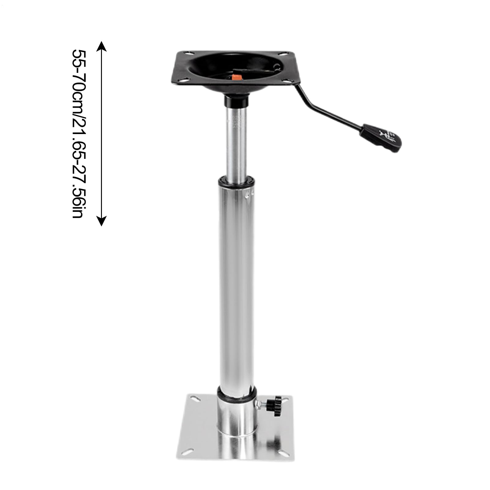 Pied de siège de bateau - Base de support de chaise pivotante, plate-forme en aluminium réglable | Système de support maritime robuste, support de hauteur de rouille pour le de pêche Helm Deck