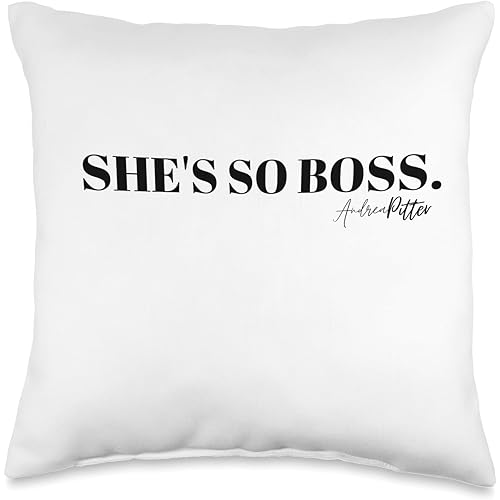 Making the Cut Boss-Black Text Throw Pillow, 16x16, Multicolor