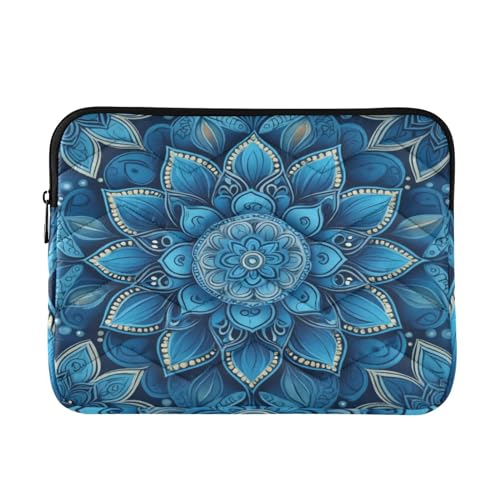 Funda para portátil de 13-14 pulgadas diseño mandala azul impermeable
