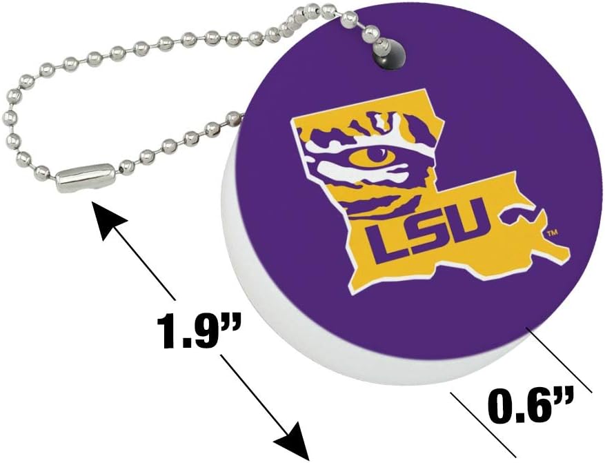Graphics and More LSU Tiger State Mark Floating Keychain Round Foam Fishing Boat Buoy Key Float : Clothing, Shoes & Jewelry