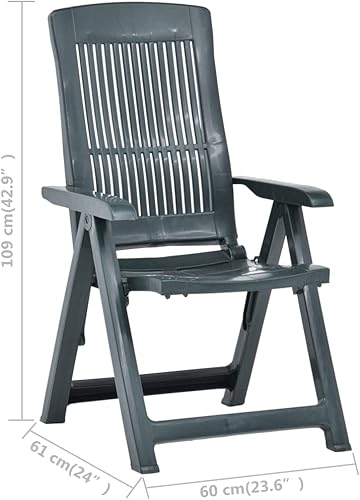 Miniatura 2 de Sillas para patio reclinables, 2 piezas, plástico verde para exteriores, para patio, exterior, sillas Sillas para Comedor para terraza, playa,