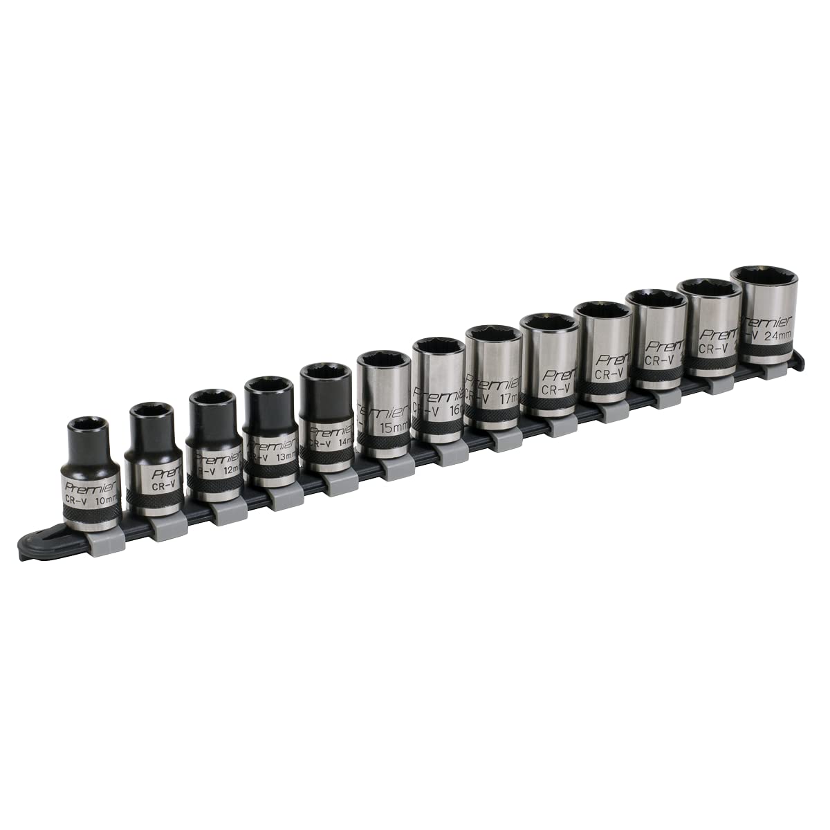 Sealey Premier Black Lock-On™ Socket Set 1/2"Sq Drive 13Pc Ak2742b 5054630056321