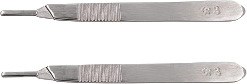 Miniatura 2 de SnowTing Paquete de 2 mangos de bisturí de acero inoxidable # 3, soporte para cuchillos de bisturí para cuchillas No. 10, 11, 12, 15, perfecto para