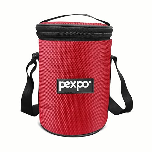 Image of Go24 pexpo Marvel-3 Stainless Steel Meal Box with 3 Containers (2 * 280ml & 430ml), 1 Spoon & Bag - Red |BPA Free Lid | Leak Proof | Lunch Box for Office Men and Women