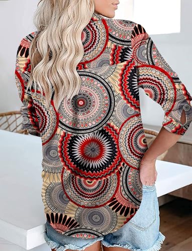 Image of Magritta Women's Shirts Fashion Casual Loose Fit Long Sleeve Button Down Lightweight Collared Blouse Tops
