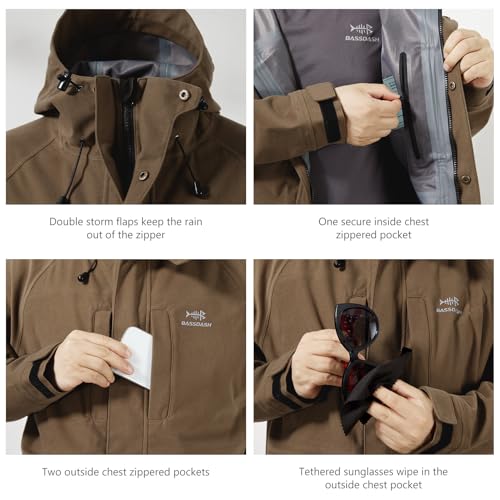 Image of BASSDASH Walker-LW Breathable Waterproof Fishing Hunting Wading Jackets with Silent Outer Fabric for Men Women