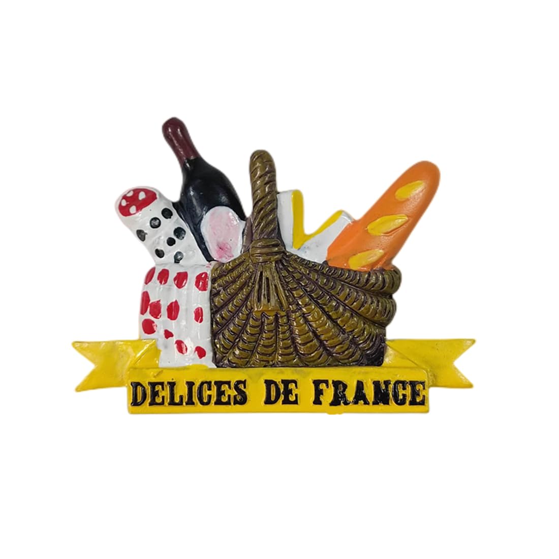 Magnete Da Frigorifero 3D Francia Con Snack – Souvenir Da Viaggio – Decorazione Casa E Cucina (5,5x7,5 Cm)