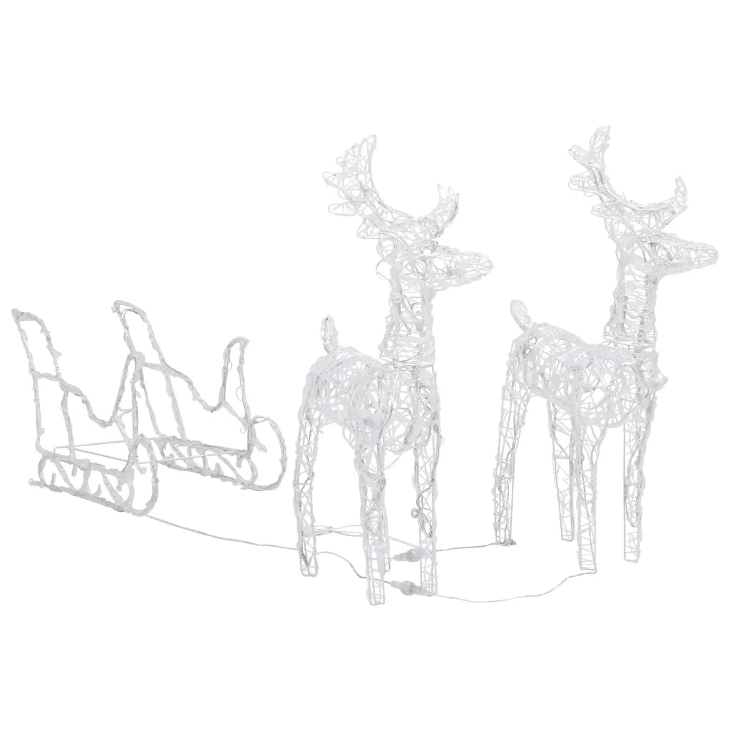 Rentiere & Schlitten Weihnachtsdekoration 160 LEDs 130 cm Acryl