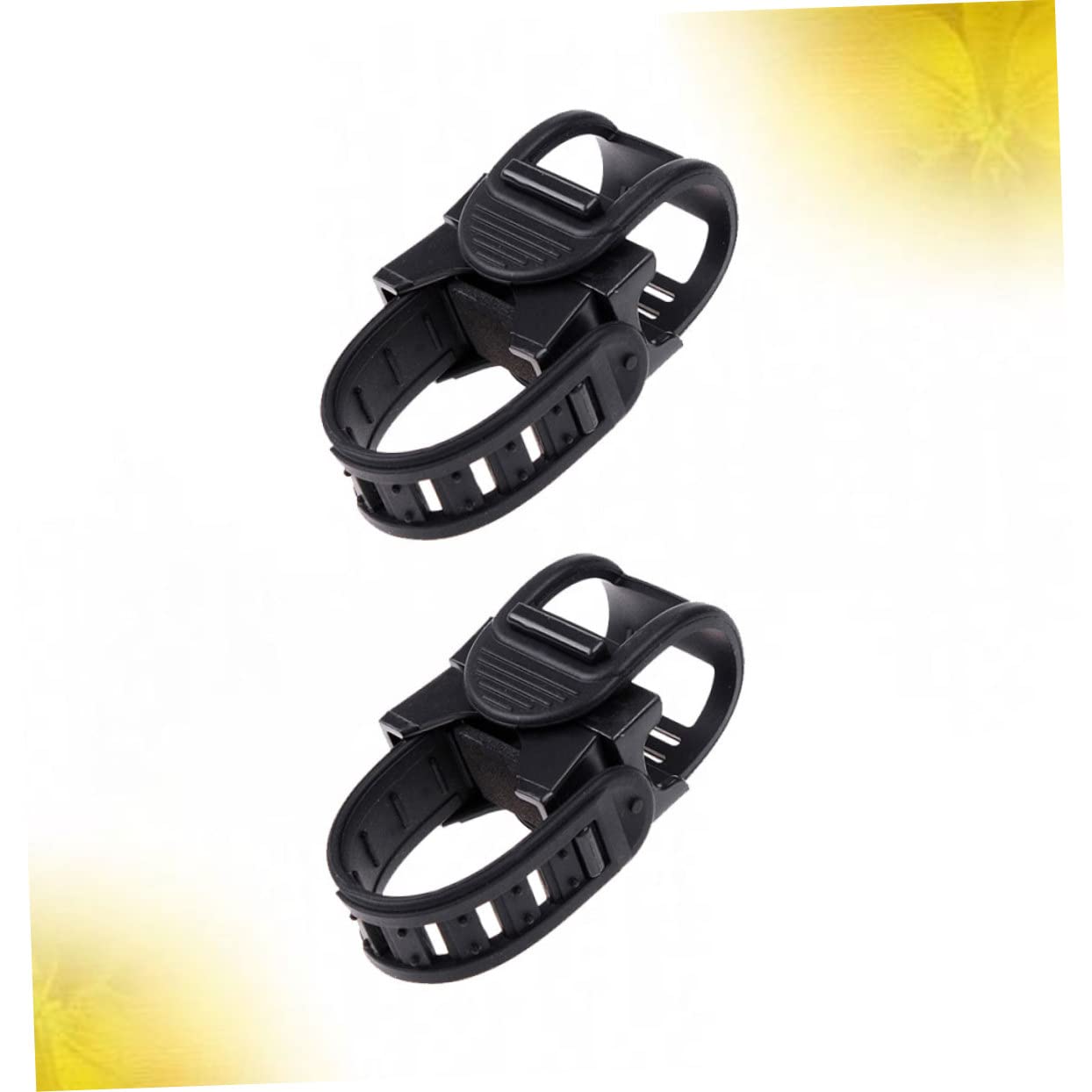 Milisten 2Pcs Adjustable Flashlight Holder for Bike Lightweight Plastic Mount Bracket Clip Clamp for Securely Attaching Flashlight Handlebar Black