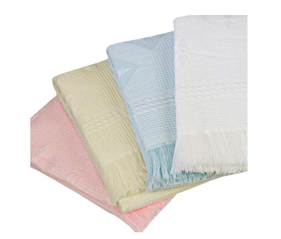 Blushh Baby Shawl Large Soft Acrylic Stars Shawl Blanket 122 x 122cm (White)