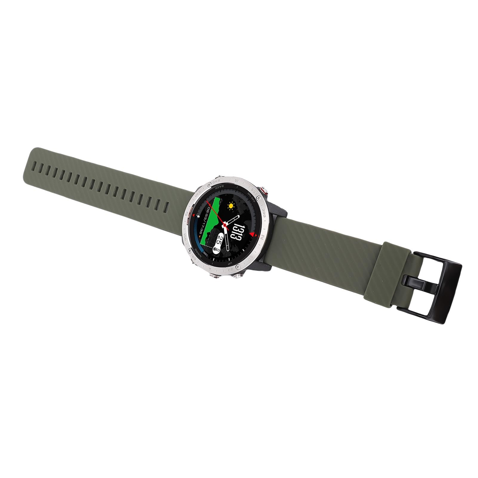 Orologio Sportivo Intelligente da 1,3 Pollici Tracker Fitness Impermeabile per attività All'aperto da Uomo con Cinturino in Silicone