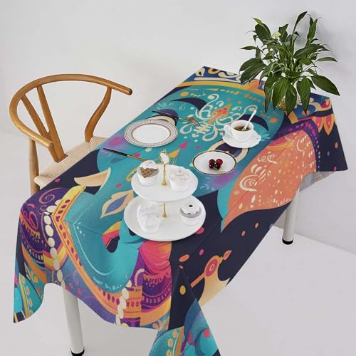 Nappe rectangulaire imprimé chapeau fantaisie lavable et résistante